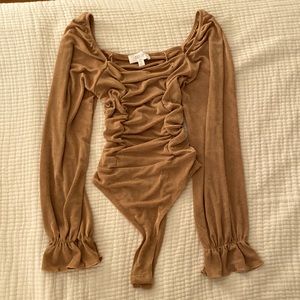 Ruched Square Neck Bodysuit